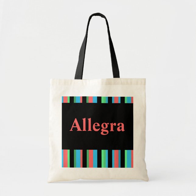 Allegra Pretty Striped Tote Bag (Front)