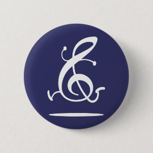 Allegro Clef 6 Cm Round Badge