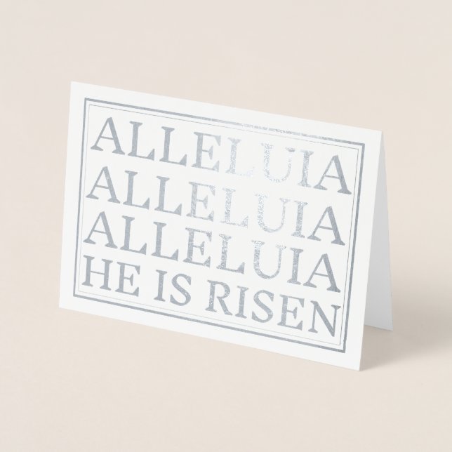 Alleluia Catholic Easter Greeting Foil Card (Front)