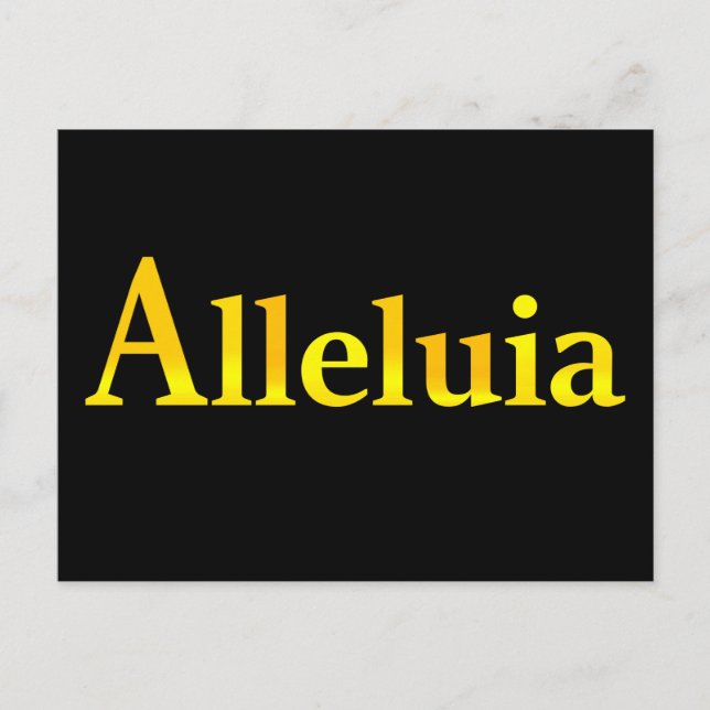 Alleluia Message of Easter Joy Gold and Black Postcard (Front)