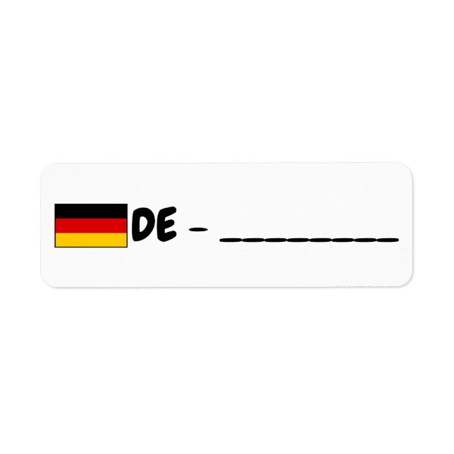 Allemagne id postcrossing return address label (Front)