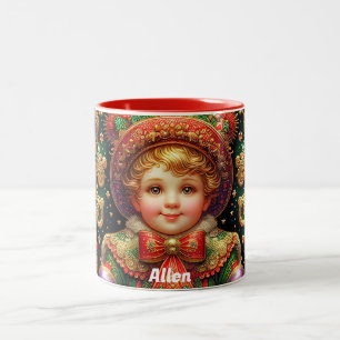 ALLEN ~ CHRISTMAS CHILD ~ Two-Tone COFFEE MUG