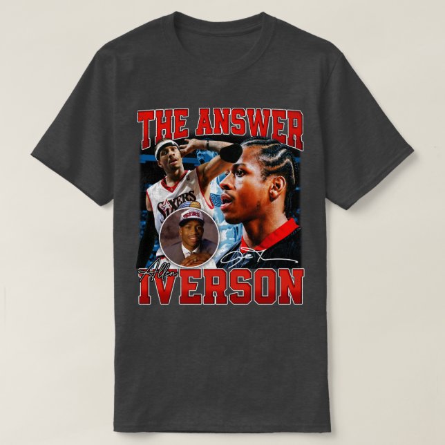Allen Iverson The Answer Basketball Signature Vint T-Shirt (Design Front)