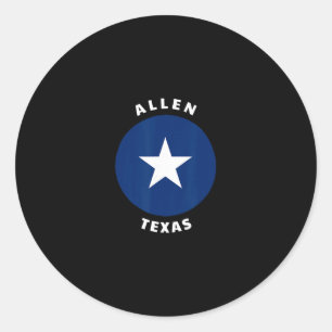 Allen Texas Tx Bullseye Trip Vacation Souvenir Classic Round Sticker