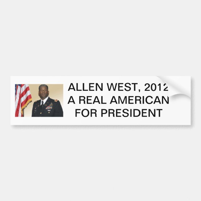 allen-west, ALLEN WEST, 2012A REAL AMERICAN FOR... Bumper Sticker (Front)