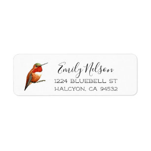 Allen's Hummingbird Return Address Label