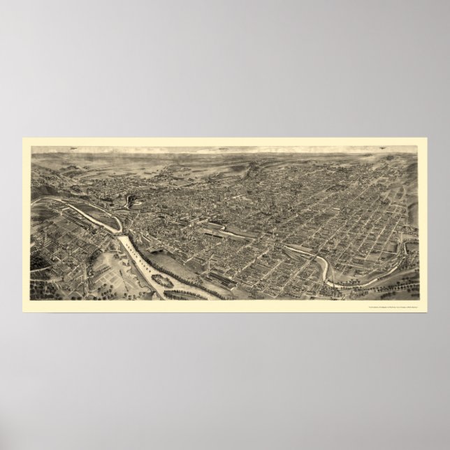 Allentown, PA Panoramic Map - 1922 Poster (Front)