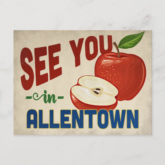 Allentown Pennsylvania Apple - Vintage Travel Postcard (Front)