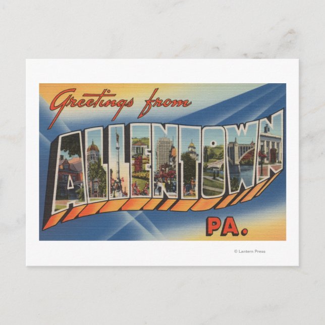 Allentown, Pennsylvania - Large Letter Scenes Postcard (Front)