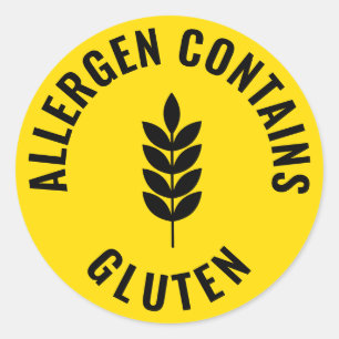Allergen Contains Gluten Warning Sticker Food Labe