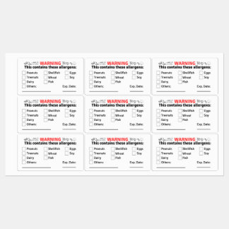 Allergen Labels for Food Containers
