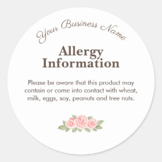 Allergen Warning Cookie Sticker | Home Bakery
