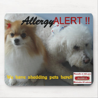 allerggic to pets sign mouse pad