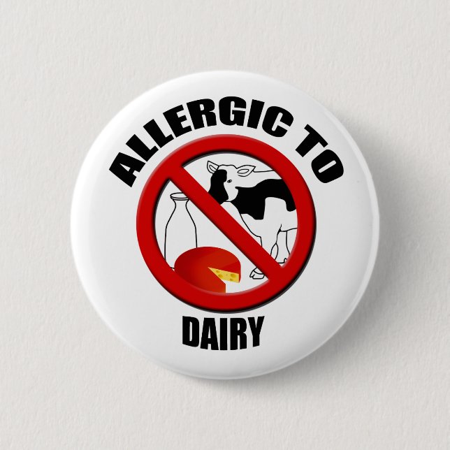 Allergic to Dairy Medical Alert Button (Front)