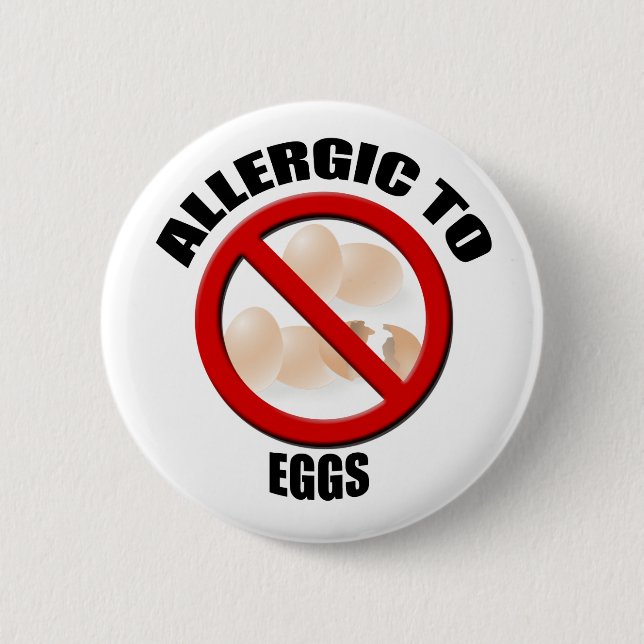 Allergic to Eggs Medical Alert Warning Std Button (Front)