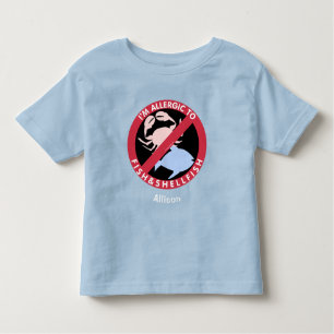Allergic To Fish Shellfish Allergy Personalised Toddler T-Shirt