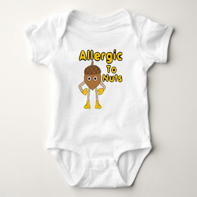 Allergic to Nuts Baby Bodysuit (Front)