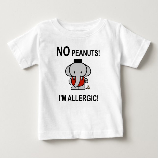 Allergic to Peanuts Baby T-Shirt (Front)