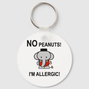 Allergic to Peanuts Key Ring