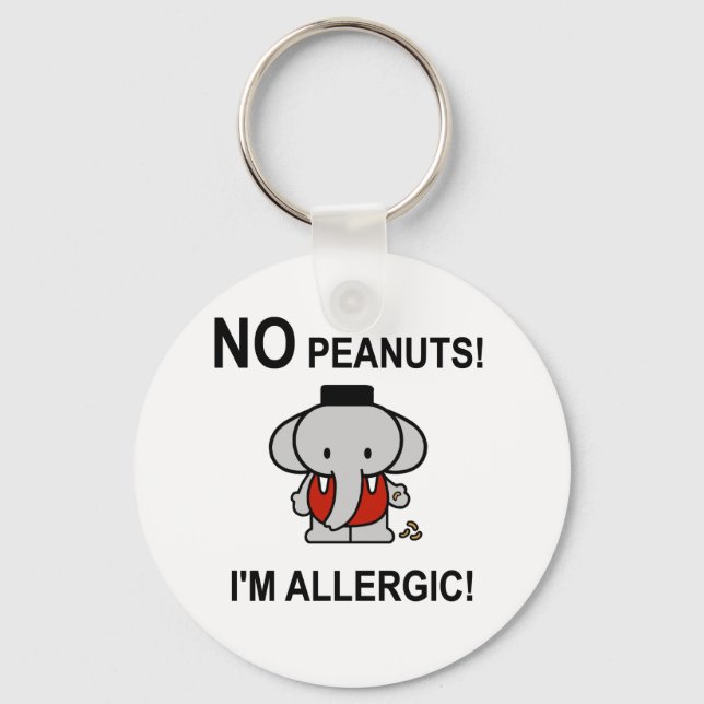 Allergic to Peanuts Key Ring (Front)