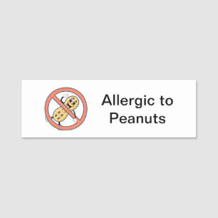 Allergic to peanuts name tag