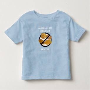 Allergic to Tree Nuts Personalised Kids No Nuts Toddler T-Shirt