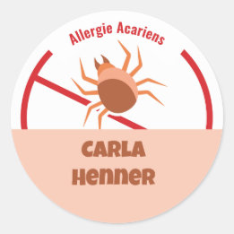 Allergie Acariens Classic Round Sticker