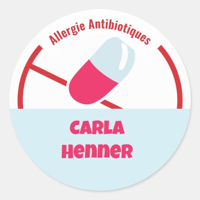 Allergie Antibiotioques Classic Round Sticker (Front)