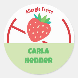 Allergie Fraise Classic Round Sticker