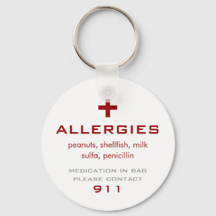 Allergies Medical Key Ring