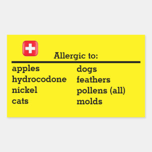 Allergies Rectangular Sticker