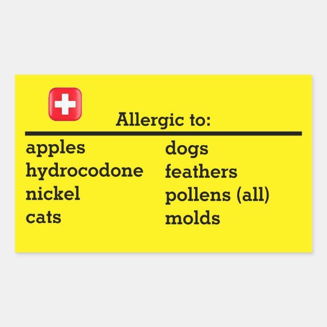 Allergies Rectangular Sticker (Front)
