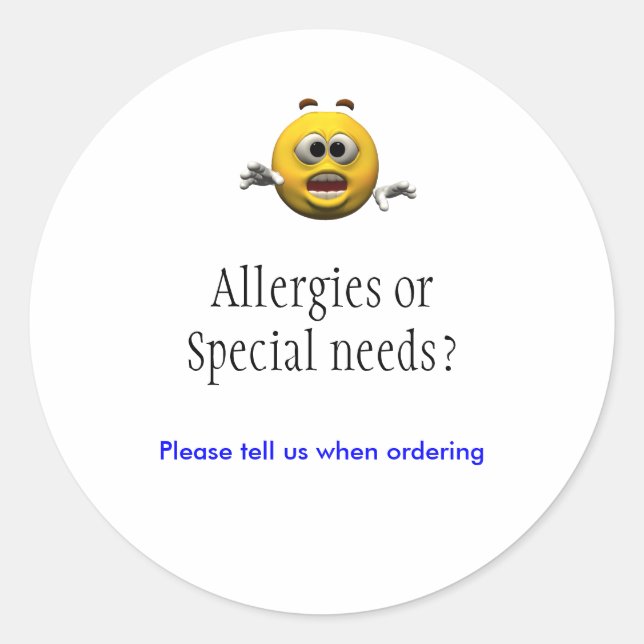 Allergies sticker (Front)