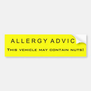Allergy Advice Bumper Sticker