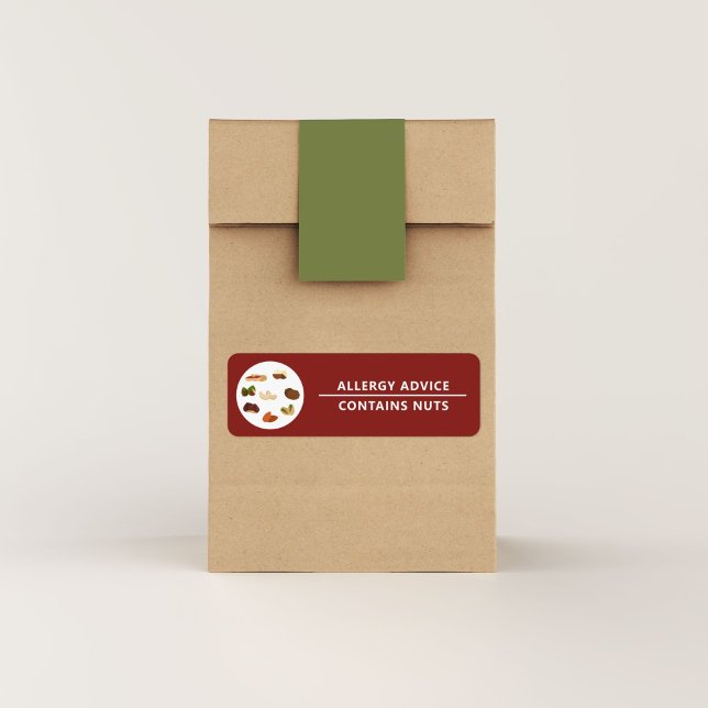 Allergy Advice Contains Nuts Product Label Sticker (Allergy Advice Contains Nuts Product Label Sticker)