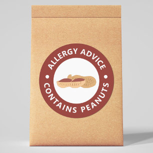 Allergy Advice - Contains Peanuts  Classic Round Sticker