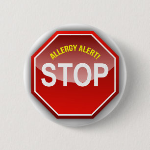 ALLERGY ALERT - add custom text! 6 Cm Round Badge