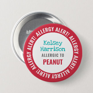 Allergy Alert Customised Kids School 7.5 Cm Round Badge