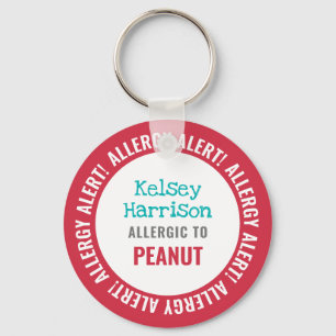 Allergy Alert Customized Kids School Key Ring