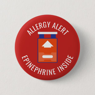 Allergy Alert Epinephrine Inside Medical Kids 6 Cm Round Badge