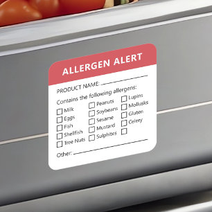 Allergy Alert Food Safety Allergen Warning Label