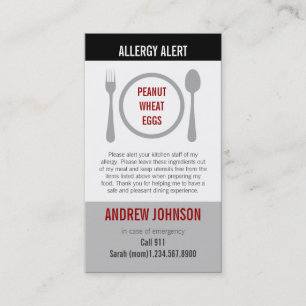 Allergy Alert Grey Duotones Calling Card