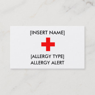 Allergy Alert ID/I.C.E. Card