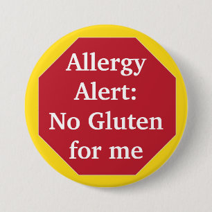Allergy Alert: No Gluten 7.5 Cm Round Badge