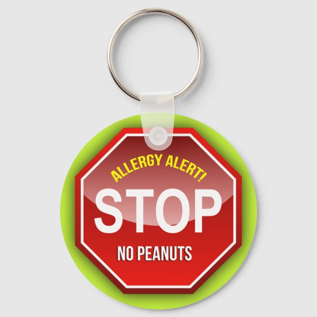 Allergy Alert : No Peanuts Please! Key Ring (Front)