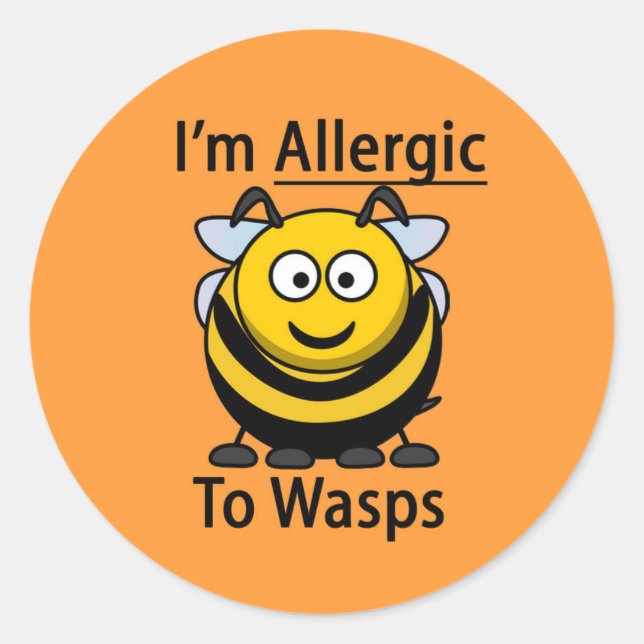 Allergy Alert sticker, wasps Classic Round Sticker (Front)