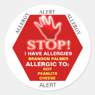 Allergy Alert Stickers