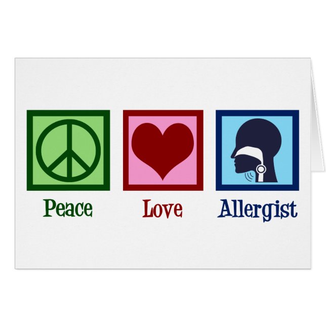 Allergy Doctor Peace Love Allergist Holiday Card (Front Horizontal)
