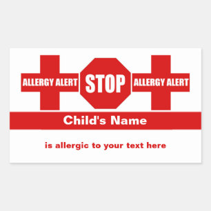 Allergy Medical Alert Custom Sticker