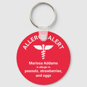 Allergy Medical Alert Key Ring